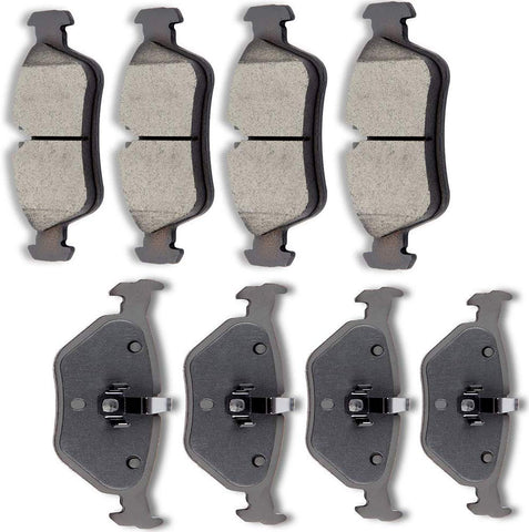 Ceramic Discs Brake Pads Kits,SCITOO 8pcs Disc Brakes Pads Set fit for BMW 318ti,1998-2000 BMW 323i,2001-2006 BMW 325Ci,2001-2005 BMW 325i,2003-2006 BMW Z4