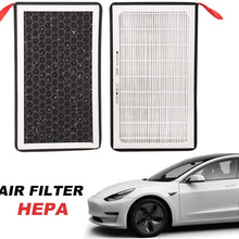 Tesla Model 3 Model Y Air Filter HEPA 2 Pack with Pm2.5 Activated Carbon Three-Layer Purifier Suitable for All Tesla Model 3 from 2017-2021,Air Conditioner Replacement Cabin Air-Filters