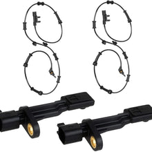 AUTEX 4pcs Front & Rear ABS Wheel Speed Sensor ALS1918 ALS1932 68003281AA Compatible with Jeep Wrangler Rubicon 3.8L & Sahara 3.8L & Unlimited Rubicon 3.8L 2007 2008 2009 2010 2011 2012 2013 2014