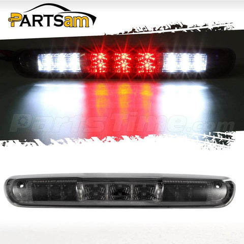 Partsam Replacement For Chevrolet Silverado 2007-2013/GMC Sierra 1500 2500 3500 2014 Classic Model Red/White LED Smoke Lens High Mount 3rd Third Brake Light Cargo Tail Lamp