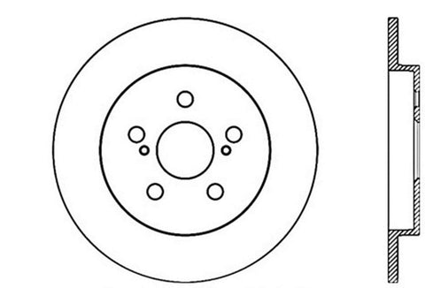 StopTech 127.44165L Sport Drilled/Slotted Brake Rotor (Rear Left), 1 Pack