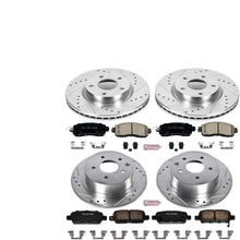 Power Stop K6495 Front & Rear Brake Kit with Drilled/Slotted Brake Rotors and Z23 Evolution Ceramic Brake Pads
