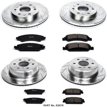 Power Stop K2070 Front & Rear Brake Kit with Drilled/Slotted Brake Rotors and Z23 Evolution Ceramic Brake Pads,Silver Zinc Plated