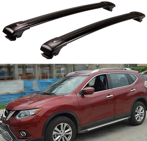 YiXi-Partswell 2Pcs Lockable Roof Rack Cross Bars Crossbar Baggage Luggage Rack Fit for Nissan X-Trail Rogue 2014-2020 - Black