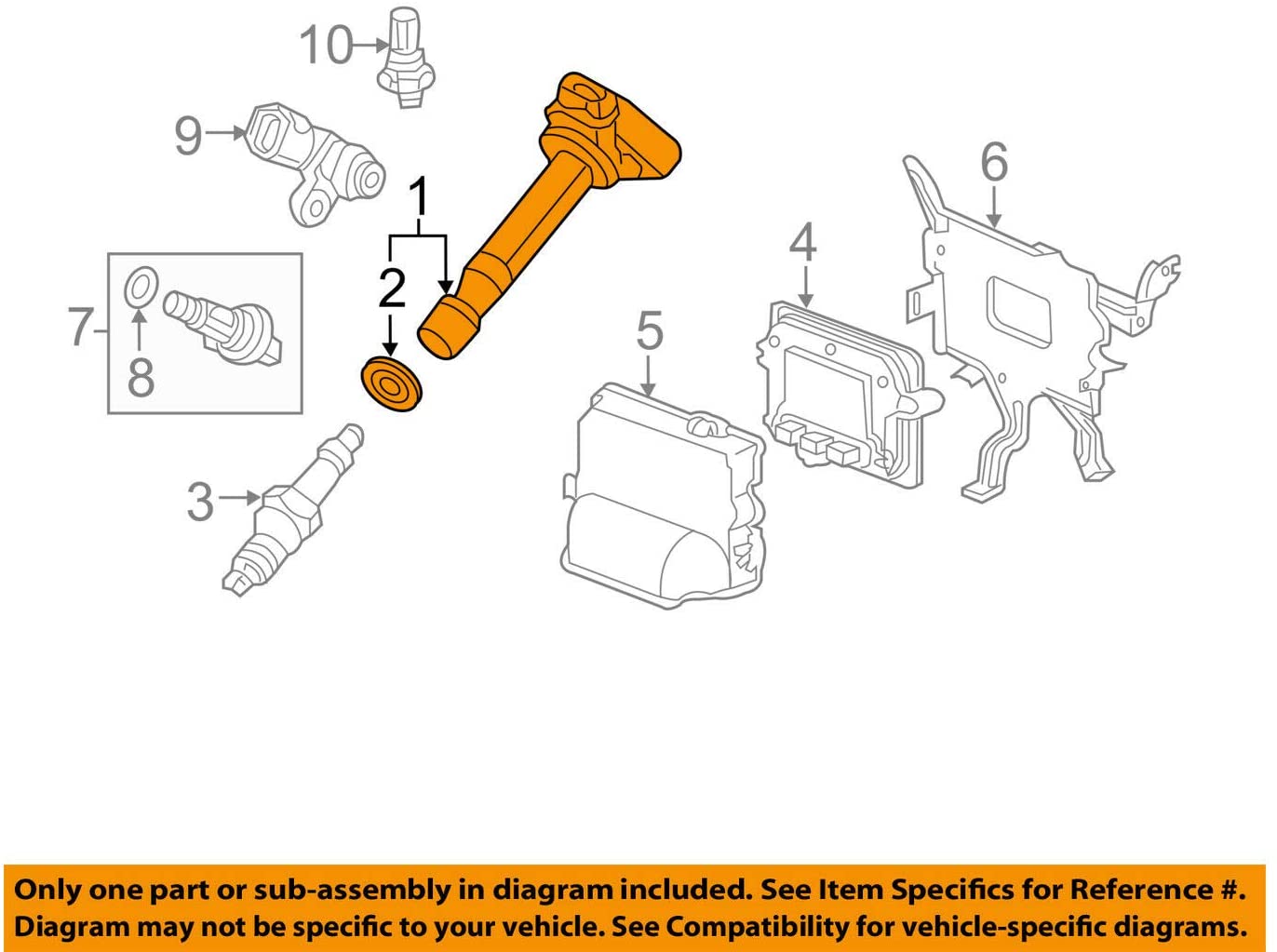 Genuine Honda 30520-RN0-A01 Plug Hole Coil