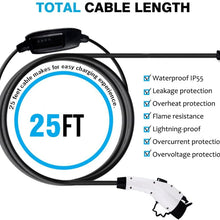 Zencar Level 2 EV Charger(240V, 16A, 25ft), Portable EVSE Home Electric Vehicle Charging Station Compatible with Chevy Volt, Nissan Leaf, Fiat, Ford Fusion(NEMA 6-50 Plug)