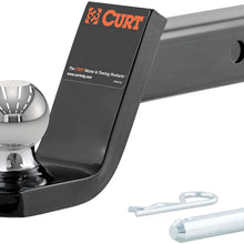 CURT 45154 Fusion Trailer Hitch Mount with 2-Inch Ball & Pin, Fits 2-In Receiver, 7,500 lbs, 4-Inch Drop