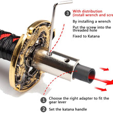 WENJTP Htostar Racing Katana Samurai Sword Shift Knob Shifter Katana Cortex disc Universal Fit for Manual Cars with Adapters Black + Black（20cm）