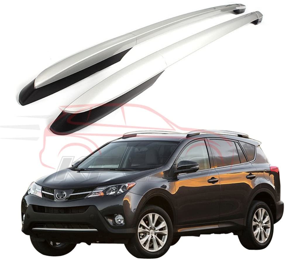 KPGDG Fit for Toyota RAV4 2013-2018 2 Pcs Aluminium Roof Rail Roof Rack Side Rail Bar - Silver