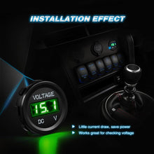 Nilight LED Digital Display Voltmeter Panel DC12V Waterproof Digital Round Panel VoltVolt Tester Gauge for Boat Marine Vehicle Motorcycle Truck ATV UTV, 2 Years Warranty