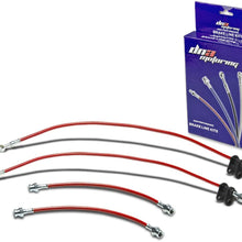 Replacement for Honda Accord Stainless Steel Hose Brake Line Set (Red) - CA
