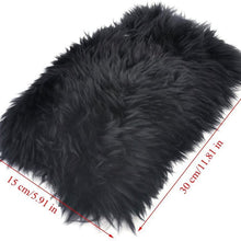 Forala Auto Center Console Pad Furry Sheepskin Wool Car Armrest Seat Box Cover Protector Universal Fit (W-Black)