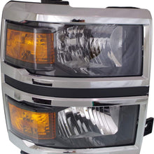 Headlight Compatible with CHEVROLET SILVERADO 1500 2014-2015 RH Assembly Halogen WT/LT Models - CAPA