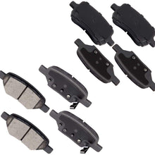 Ceramic Brake Pads Kits,8 Pcs Brake Pads Full Fit LSAILON 2004-2012 Chevrolet Malibu 2007-2008 Pontiac G5 2006-2010 Pontiac G6 2007-2009 Saturn Auraq
