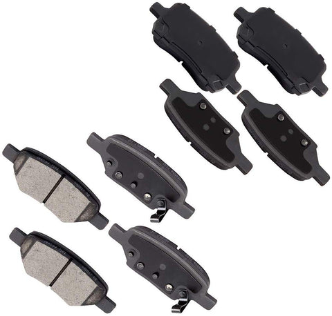 Ceramic Brake Pads Kits,8 Pcs Brake Pads Full Fit LSAILON 2004-2012 Chevrolet Malibu 2007-2008 Pontiac G5 2006-2010 Pontiac G6 2007-2009 Saturn Auraq