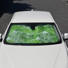 BDK Tropical Leaves Auto Windshield Sun Shade for Car SUV Truck - Balmy Fern - Double Bubble Foil Jumbo Folding Accordion - AS-768