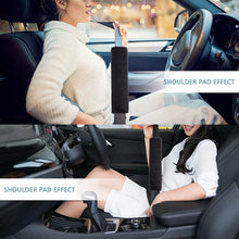 Moonet Auto Seat Belt Shoulder Pad, Soft Faux Sheepskin Wool Universal Seatbelt Cover for More Comfortable Driving,Multipurpose for Handbag Carmera Backpack Straps,2pc（Black）