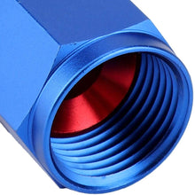 AN8 Oil Line Hose End AN8 Straight 45 90 180 Degree Push On Twist Lock Oil Gas Fuel Line Hose End Male Fitting Blue and Red Color Anodized(0Degree)