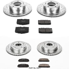 Power Stop K471 Front & Rear Brake Kit with Drilled/Slotted Brake Rotors and Z23 Evolution Ceramic Brake Pads