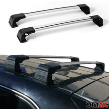 Roof Rack Crossbars Fits Kia Soul 2014-2019 | Luggage Kayak Cargo Hard-Shell Carrier | Aluminum Rooftop of Your Car or SUV | Silver 2 Pcs.