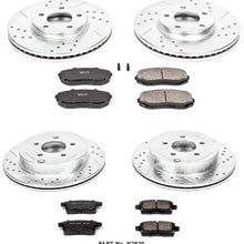 Power Stop K2830 Front & Rear Brake Kit with Drilled/Slotted Brake Rotors and Z23 Evolution Ceramic Brake Pads
