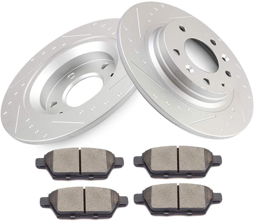 Ineedup 2 Brake Disc Rotots and 4 Ceramic Pads fit for 2006-2009 Ford Fusion, 2007-2009 Lincoln MKZ, 2006-2012 Mazda 6, 2006-2010 Mercury Milan
