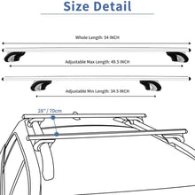 YITAMOTOR 54" Aero Aluminum Crossbars Roof Rack, Rooftop Cross Bars Fit for Cars SUVs with Raised Side Rails and Gap