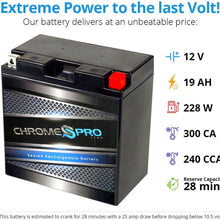 Chrome Battery CYB16CL-BS High Performance Power Sports Battery - Maintenance Free - AGM - Replacement for Jet Ski's