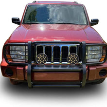 Black Horse Off Road 17A081000MA-PLB Black Grille Guard Kit with 7" Black LED Lights Compatible with 2006 2010 Jeep Commander