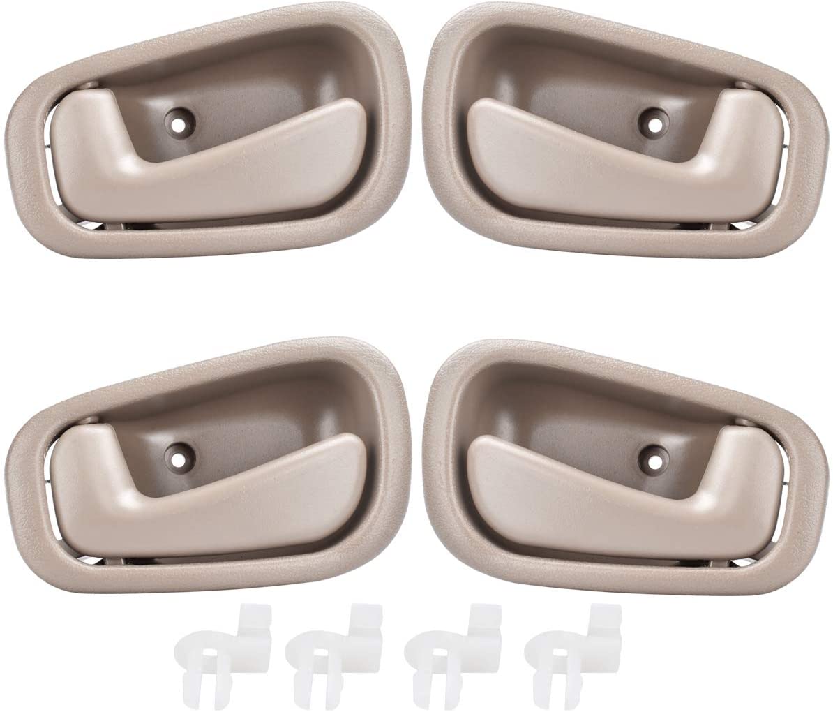faersi 4Pcs Inside Interior Door Handle Front Rear Driver & Passenger Side for 1998 1999 2000 2001 2002 Toyota Corolla Chevrolet Prizm Manual Lock Beige/Tan