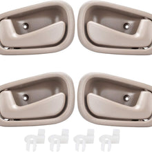 faersi 4Pcs Inside Interior Door Handle Front Rear Driver & Passenger Side for 1998 1999 2000 2001 2002 Toyota Corolla Chevrolet Prizm Manual Lock Beige/Tan