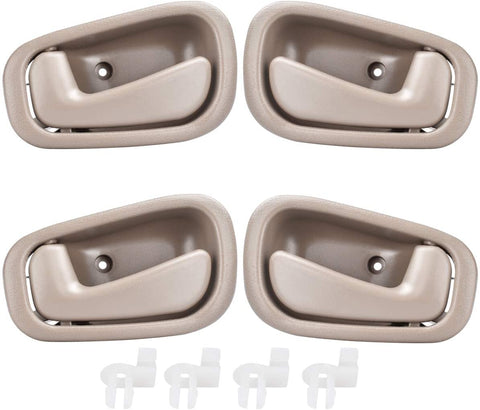 faersi 4Pcs Inside Interior Door Handle Front Rear Driver & Passenger Side for 1998 1999 2000 2001 2002 Toyota Corolla Chevrolet Prizm Manual Lock Beige/Tan