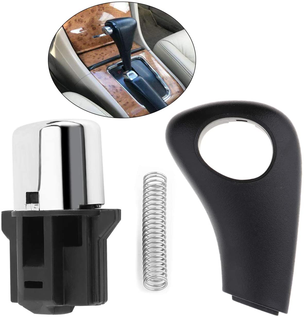 54132-SDA-A81 Shifter Shift Button Knob Repair Kit + 54141-SDA-A81 Shift Knob Side Plate For 2003-2006 Honda Accord