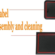 KOKOFA Custom Fit Cup, Door Non-Slip Anti-dust, Console Liner Accessories for BRZ 86 FR-S 2019 2018 2017 2016 2015 2014 2013 Subaru Toyota Scion -9 pcs Set (Red Trim)