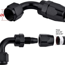 EVIL ENERGY 6AN Straight Swivel Hose End Fitting for Braided Fuel Line Aluminum Black 2PCS