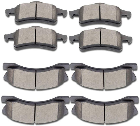 SCITOO Ceramic Front Rear Disc Brake Pad Set fit for 1999-2004 Jeep Grand Cherokee