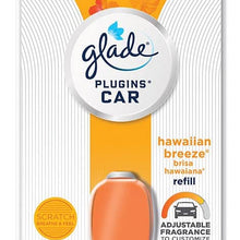 Glade PlugIns Car Air Freshener Pack, 1 Warmer + 4 Hawaiian Breeze Refill, 0.44 oz