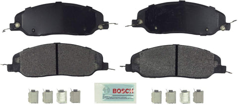 Bosch BE1081H Blue Disc Brake Pad Set with Hardware for Select 2005-10 Ford Mustang - FRONT