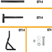 Truck Ladder Rack 800lbs Capacity Heavy Duty Extendable Universal Pickup Rack Two-bar Set Matte Black One Pair