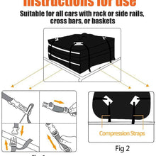 Blueshyhall Car Roof Bag, Rooftop Cargo Carrier for All Vehicle with Rack (15 Cubic Feet)