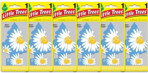 LITTLE TREES Car Air Freshener | Hanging Paper Tree for Home or Car | Daisy Fields | 6 Pack