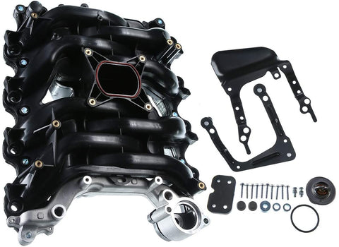 A-Premium Upper Intake Manifold with Thermostat & Gaskets Replacement for Ford Crown Victoria 2001-2011 Explorer Mustang Lincoln Town Car Mercury Grand Marquis Mountaineer V8 4.6L 615-175