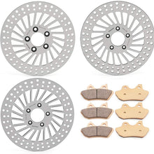 Smadmoto Front and Rear Brake Disc Rotors & Pads for Harley Touring 1450 FLTR FLHR FLHTCUI FLHRCI FLHTC 00-06 Sportster 883 XL 00-03