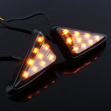 Yolu 2PCS Motorcycle Amber LED Signal Lights Indicator Lights 18-Leds, 12V Triangle Flush Mount Blinkers Indicator Lights, Universal Clear Strobe Marker lights