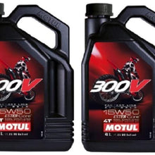 Motul 104129 Set of 4 300V Road Racing 15W-50 Motor Oil 1-Gallon Bottles