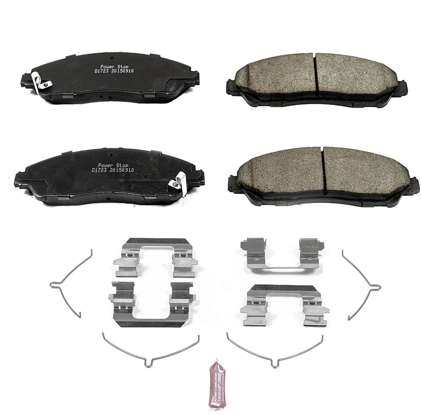 Power Stop 17-1723, Z17 Front Ceramic Brake Pads with Hardware