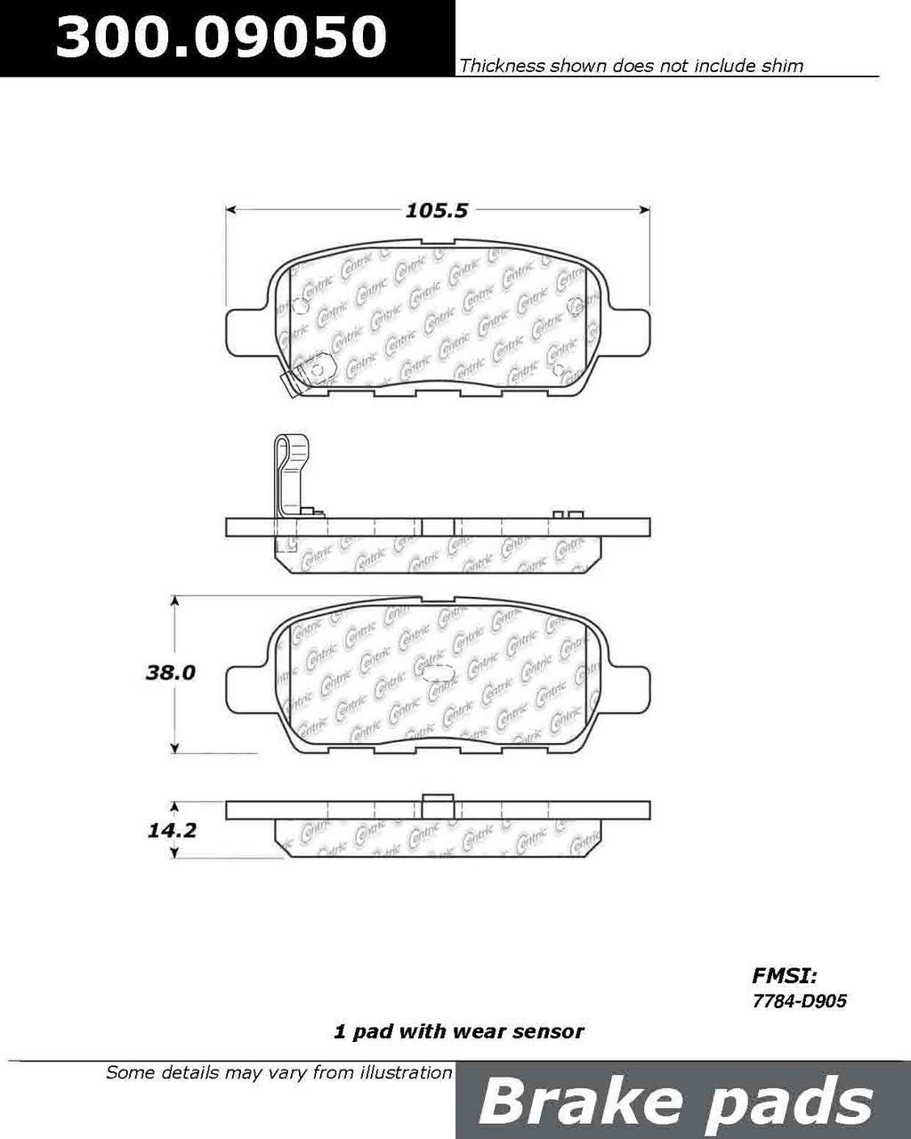 Centric Parts 300.09050 Brake Pads