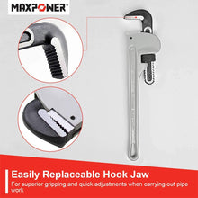 MAXPOWER 14-Inch Heavy Duty Aluminum Straight Pipe Wrench 14-Inch Plumbing Wrench