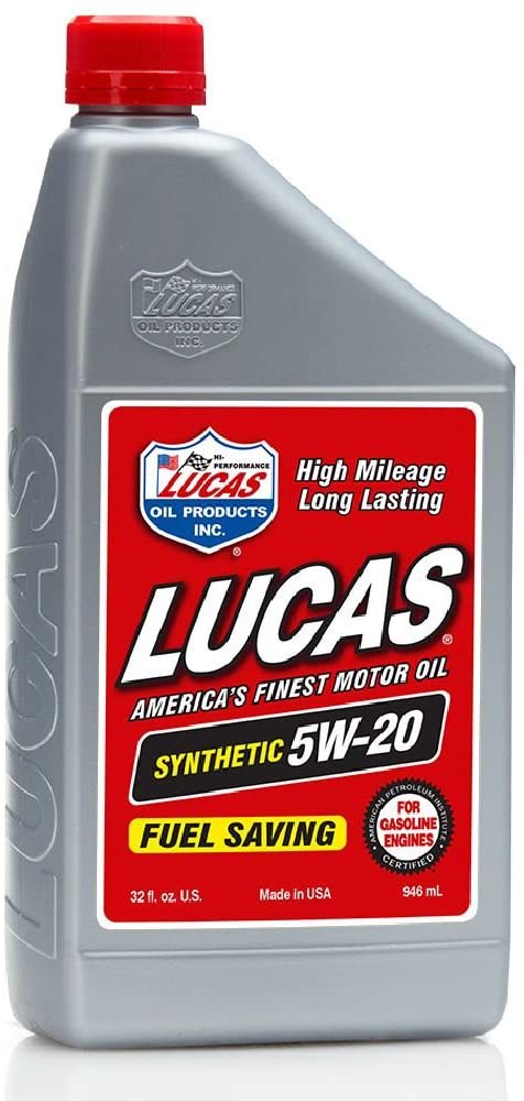 Lucas Oil 10082-PK6 Synthetic 5W-20 High Performance Motor Oil - 1 Quart Bottle (Pack Of 6)