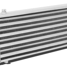 27.675 inches X 8.5 inches X 2.75 inches Full Aluminum Tube&Fin FMIC Front Mount Intercooler Universal (Metallic)